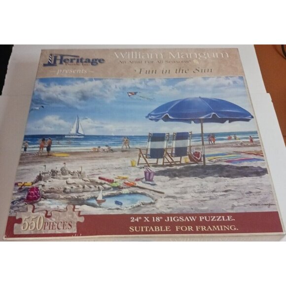 Puzzle Heritage William Mangum Fun In The Sun 550 Piece 24x18 Inch Sealed - Picture 3 of 3